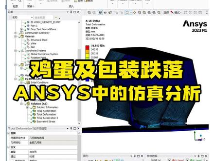 ANSYS Workbench系列课程之实用小案例——鸡蛋及包装跌落仿真分析#乐仿 #ANSYS