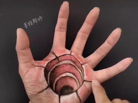 手上的无底洞🤪哈哈哈#是时候展现真正的技术了 #创意手绘 #原创 #手艺人在抖音