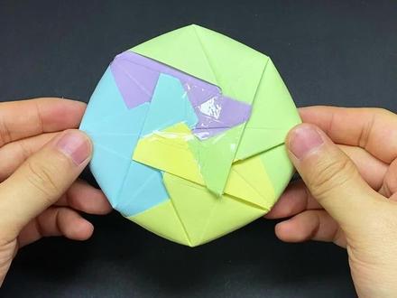 超耐玩的折纸飞盘,飞得又远又平稳#折纸 #飞盘 #自制玩具