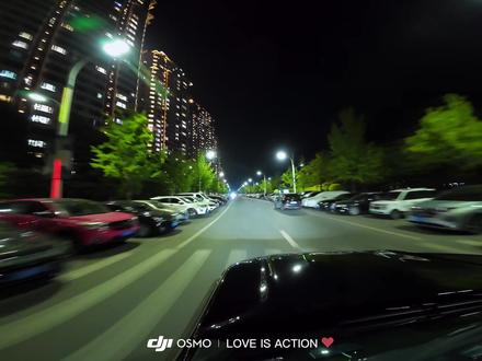 怎么用action4拍夜景开车#大疆爱是action #大疆action4 #DJI