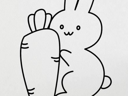 用733画小兔子拔萝卜#简笔画 #一起学画画#画画@DOU+上热门
