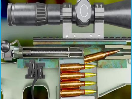 AWM神狙击枪有多猛?1分钟了解3D工作原理!#纪录片推荐 #机械设计制造#制作过程展示#抖来军事科普