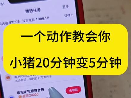 小猪20分钟变5分钟,一个动作教会你,要不要变自己决定哈