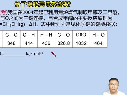 高二化学 给了键能怎样求焓变ΔH 计算题技巧 必考易错题 #高中化学