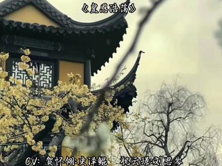 “两人初见面,殊不知两人都是一见钟情”#广播剧推荐 #白芥子原著 #广播剧皇恩浩荡 #贺怀翎祝云璟