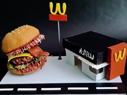 手工模型制作《恐怖的汉堡怪物》希望大家能够喜欢#手工 #模型 #模型制作 #制作过程