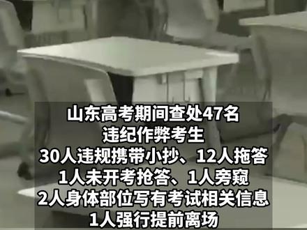 山东高考共查处违纪作弊47人#教育 #高考 #作弊