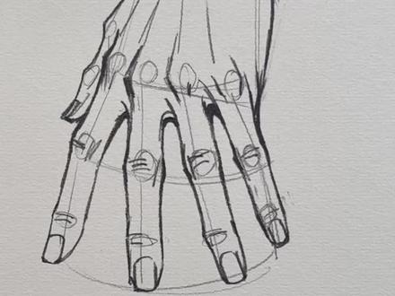 有手就行的画手技巧!一起来画吧!#零基础学画画 #画手 #人体结构 #画画 #一起学画画