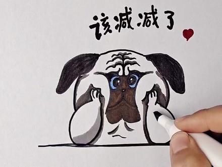 教你画个可爱有趣的哈巴狗~#简笔画 #简笔画教程 #一起学画画 #巴哥犬