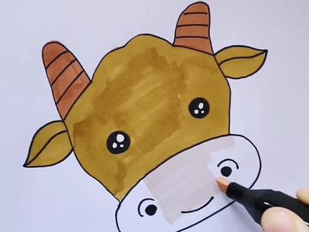 牛年就要来啦!和宝宝一起画牛吧。好玩又有爱。@抖音小助手 #简笔画 #创意 #手#牛 #牛年 #亲子 #手绘