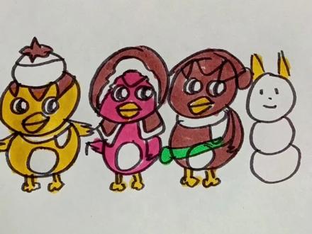 萌鸡小队简笔画#简笔画 #创意儿童画 #动画