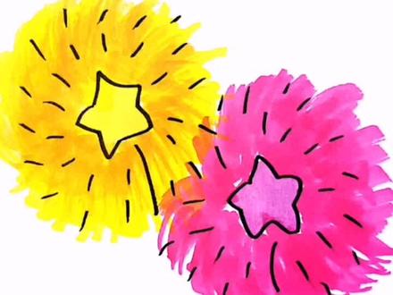 国庆节烟花简笔画#烟花#国庆节#简笔画@抖音青少年