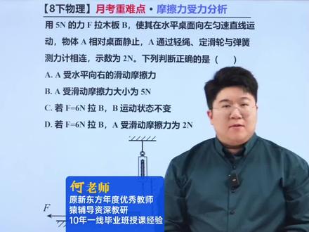 八下物理月考必会!摩擦力受力分析! #物理 #初中物理 #初二物理 #八年级物理 #初中物理怎么学