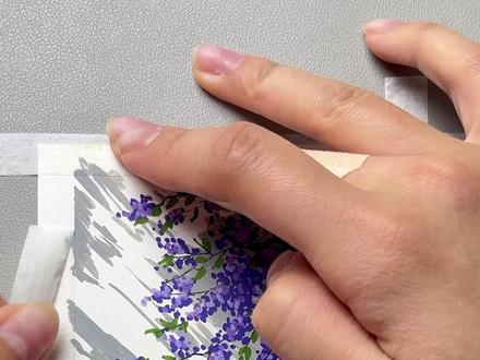 今天教你画窗边蓝花,#丙烯马克笔 #画画 #画画教程 #绘画过程