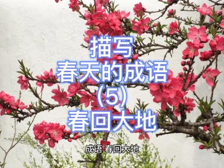 描写春天的成语(5)春回大地#成语知识
