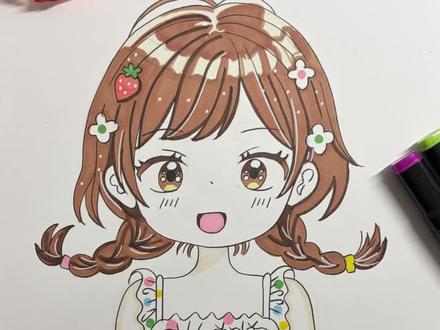 可爱女生半身像人物绘画#零绘画基础 #动漫人物绘画教程 #可爱女生动漫 #卡通动漫