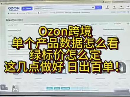ozon单个产品数据应该怎么看 #ozon #ozon跨境电商 #跨境电商 #ozon数据 #ozon产品定价