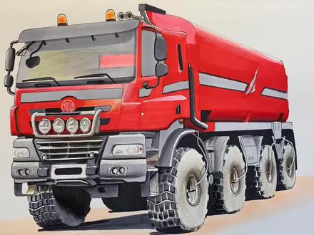 画一辆太拖拉越野大宽胎卡车 #画画 #越野卡车 #太拖拉