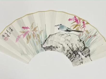 #星河知识计划 #国画花鸟 #国画艺术 #写意花鸟 #抖出我的艺术 #国画 #想画就画 #国画也抖音 #绘画过程分享 #传统文化 #写意花鸟 #折扇画 鹡鸰鸟红蓼花