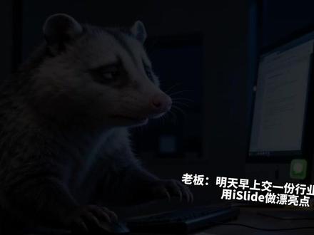 慢慢急,不要来,工作总会一点一点做不完!叮~您的余额为负鼠 #负鼠表情包 #负鼠 #iSlide #PPT