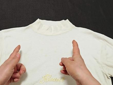 秋衣领子太高不喜欢?画个圆弧剪两刀,高领变低领舒服又方便!