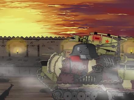 坦克世界动画:KV44风火轮炮塔VSBOOS坦克 #动画解说 #动漫解说 #手绘 #儿童动画