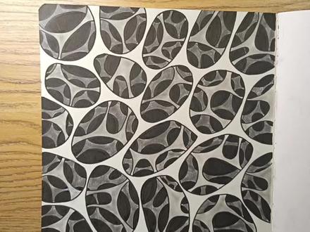 第115幅,今天来画一幅面蛊禅绕画纹样,临摹@阿花(爱画),作品红薯哦。#解压禅绕画 #一起学画画 #画画 #每日一画