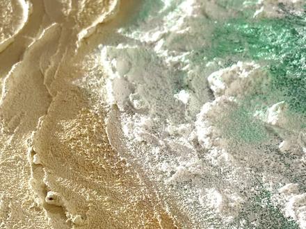 墨绿大海讲解#肌理画 #石英砂肌理画