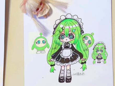 你们要的小绿蛋来啦#蛋仔派对 #小绿 #拟人 #简笔画