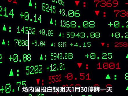 场内国投白银明天1月30也要停牌一天,意味着什么? #白银 #黄金 #金银比 #白银基金 #有色金属