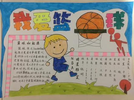 篮球主题的手抄报~自己上学那会,都没这么认真过😏😏