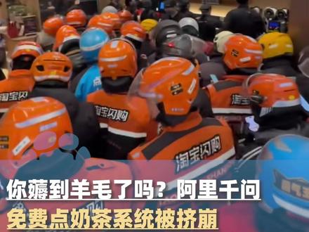 你薅到羊毛了吗?阿里千问请全国人民用AI一句话免费点奶茶,5小时下单超500万单 系统被挤崩@大象新闻管晴 #大象主播说
