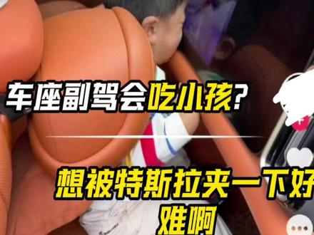 车座副驾会吃小孩? 想被特斯拉夹一下好难啊#特斯拉 #马斯克来华 #马斯克