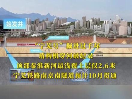 宁芜铁路最新进展!南京南隧道预计10月贯通。