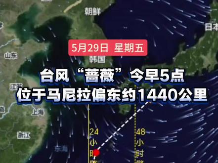 今早(29日)5点,台风“蔷薇”位于马尼拉偏东约1440公里 #台风路径 #台风蔷薇 #台风动向