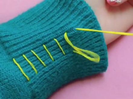 袖口太松了,用针线无痕缩紧#生活小妙招