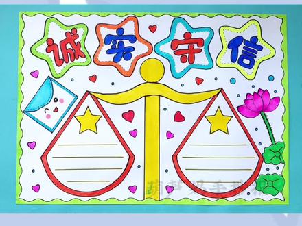 诚实守信手抄报诚信是人最美丽的外套,是心灵最圣洁的鲜花#诚实守信手抄报 #诚实守信做自己 #诚实守信 #手抄报 #小学生手抄报