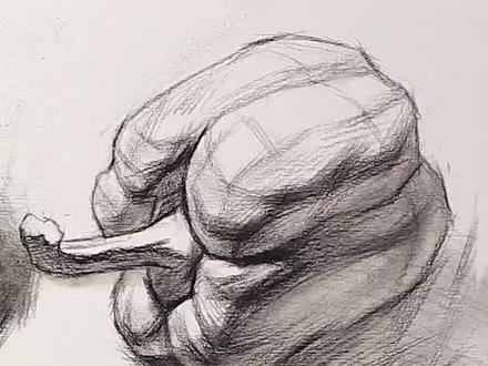在线学素描 素描静物结构 躺着的青椒#素描