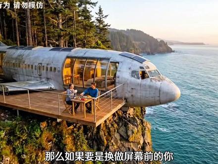 夫妻俩竟将坠落在悬崖的飞机改造成了豪华崖景房#建造 #荒野建造 #建造庇护 #改造