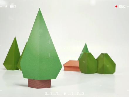 一张纸的大树,简单到哭 #折纸教程 #儿童创意手工 #树