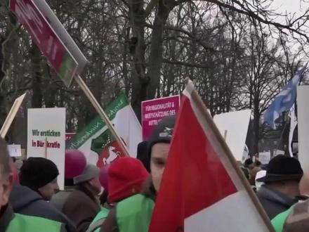 欧盟农民集会抗议自贸协定冲击农产品价格 #欧盟 #贸易 #国际局势 #经济 #热点新闻事件