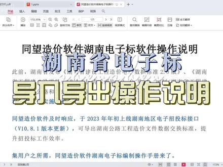 湖南省电子标导入与导出#干货分享 #公路造价 #同望软件 #公路 #工程造价