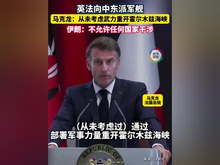 马克龙:从未考虑武力重开霍尔木兹海峡