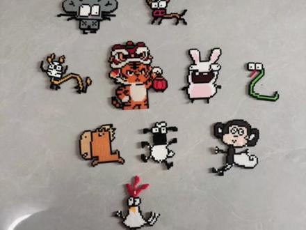 十二生肖拼豆偏心版,我为老虎🐯发声🤣🤣🤣#拼豆 #拼豆日常