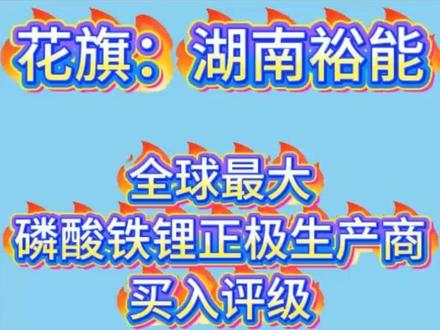 花旗:湖南裕能,全球最大磷酸铁锂正极生产商 #上热门 #磷酸铁锂 #花旗