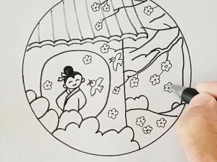 诗配画,#孟浩然《春晓》#创作灵感 #儿童简笔画 #简笔画 #唐诗 #儿歌