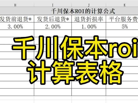 千川计算roi盈亏点,一键自动计算 #巨量千川 #千川投放技巧 #千川运营 #抖店运营 #火箭电商