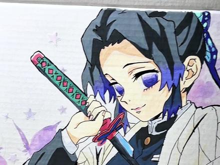 就这样在快递箱上画出小忍#丙烯马克笔 #手绘 #鬼灭之刃