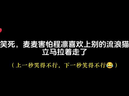 麦麦的一句“程凛别揍我”真的好心疼啊#于是麦麦决定离家出走