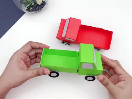 折纸皮卡小车~可以动的哟~#折纸 #手工 #皮卡 #玩具车